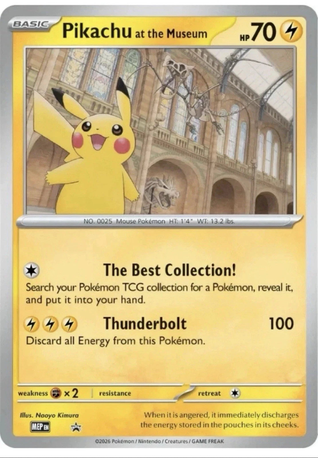 Pikachu At The Museum, Pokémon X Natural History Museum Jumbo Promo Pokémon Card